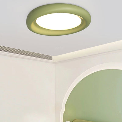 Contemporary Scandinavian Resin Oval LED Flush Mount Ceiling Light For Living Room