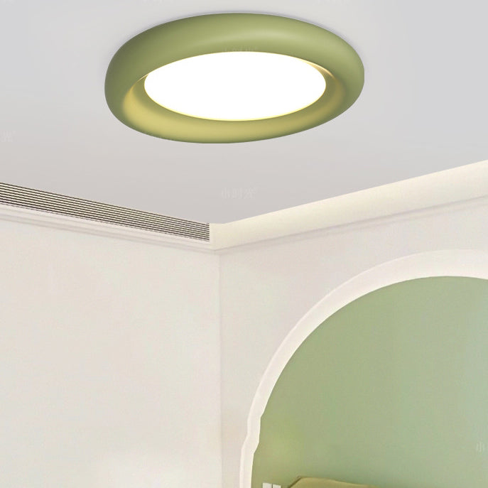 Contemporary Scandinavian Resin Oval LED Flush Mount Ceiling Light For Living Room