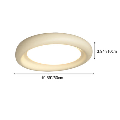 Contemporary Scandinavian Resin Oval LED Flush Mount Ceiling Light For Living Room