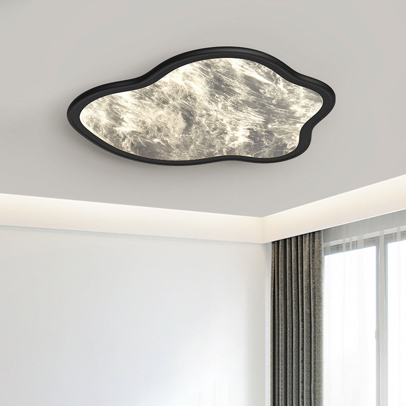 Contemporary Nordic Hardware Aluminum Ice Crystal Acrylic Cloud Shade LED Flush Mount Ceiling Light For Living Room