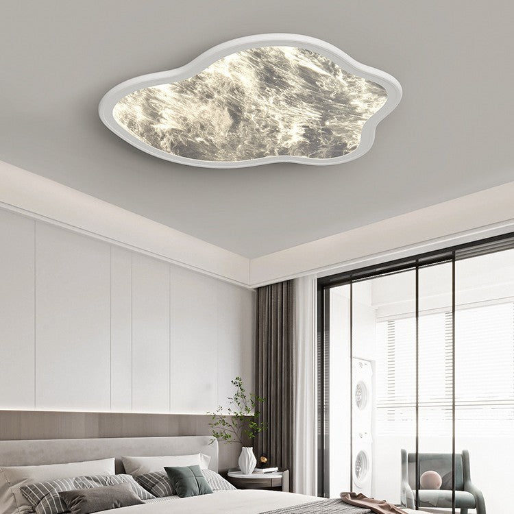 Contemporary Nordic Hardware Aluminum Ice Crystal Acrylic Cloud Shade LED Flush Mount Ceiling Light For Living Room