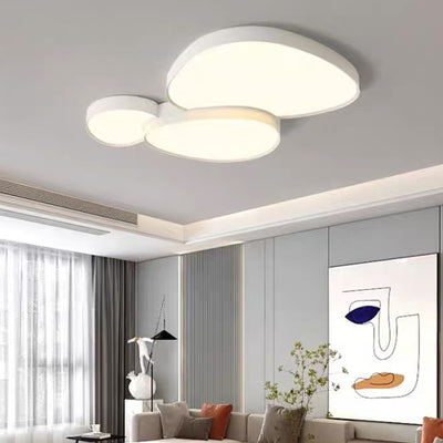 Contemporary Simplicity Cobblestone Acrylic Hardware LED Flush Mount Ceiling Light For Living Room