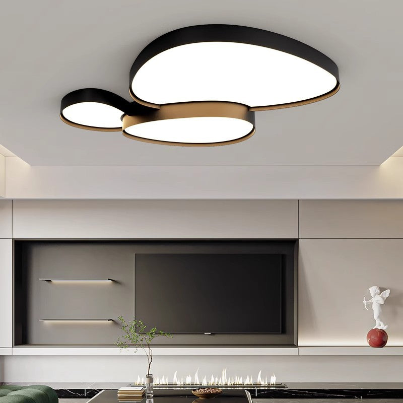 Contemporary Simplicity Cobblestone Acrylic Hardware LED Flush Mount Ceiling Light For Living Room