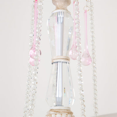 Traditional French Rose Flower Crystal Hardware Candelabra 5-Light Chandelier For Living Room