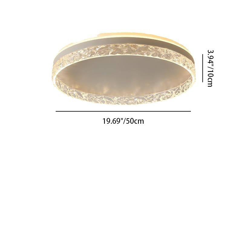 Contemporary Luxury Round Aluminum Acrylic LED Flush Mount Ceiling Light For Bedroom