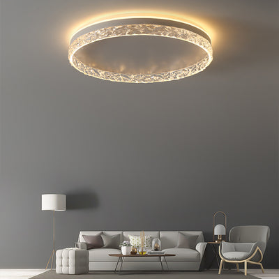 Contemporary Luxury Round Aluminum Acrylic LED Flush Mount Ceiling Light For Bedroom