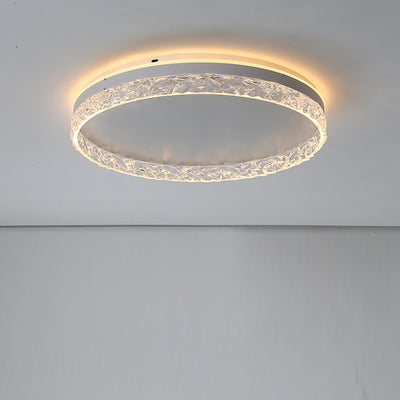 Contemporary Luxury Round Aluminum Acrylic LED Flush Mount Ceiling Light For Bedroom