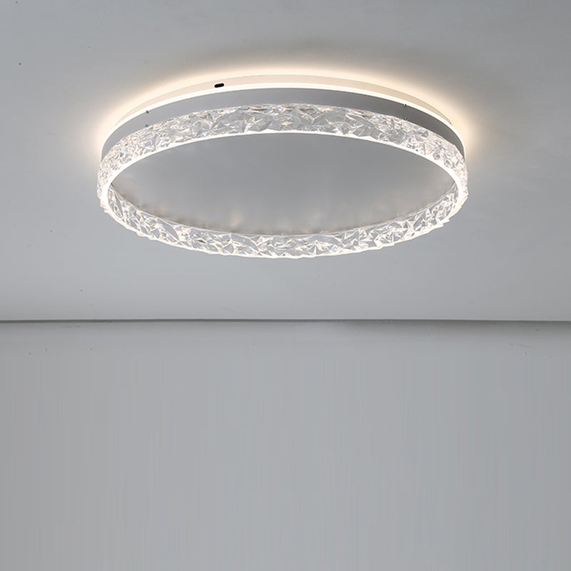 Contemporary Luxury Round Aluminum Acrylic LED Flush Mount Ceiling Light For Bedroom