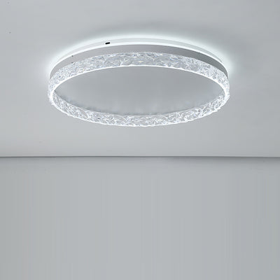 Contemporary Luxury Round Aluminum Acrylic LED Flush Mount Ceiling Light For Bedroom