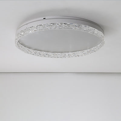 Contemporary Luxury Round Aluminum Acrylic LED Flush Mount Ceiling Light For Bedroom