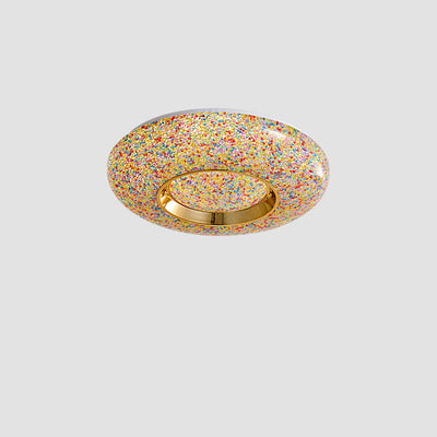 Traditionelle französische Kieselstein-Oval-Massivholz-Acryl-LED-Deckenleuchte für Wohnzimmer 