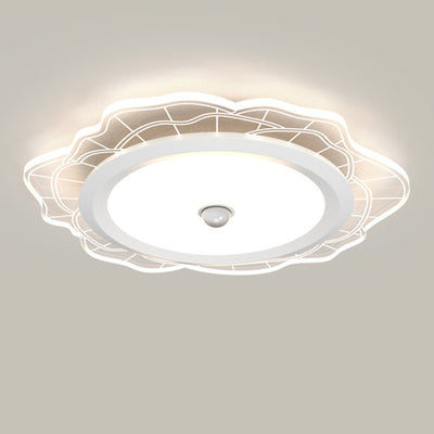 Traditionelle französische Kieselstein-Oval-Massivholz-Acryl-LED-Deckenleuchte für Wohnzimmer 