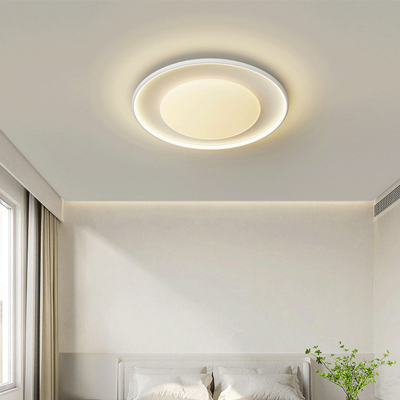 Modern Minimalist Iron Aluminum Round Acrylic LED Flush Mount Ceiling Light For Bedroom