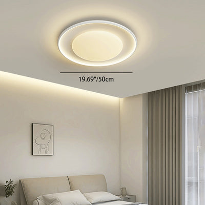 Modern Minimalist Iron Aluminum Round Acrylic LED Flush Mount Ceiling Light For Bedroom