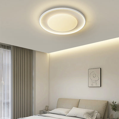 Modern Minimalist Iron Aluminum Round Acrylic LED Flush Mount Ceiling Light For Bedroom