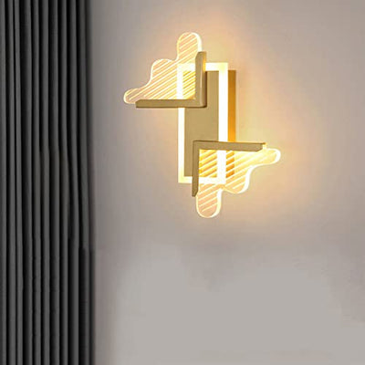 Contemporary Luxury Iron Acrylic Geometric Square LED Wall Sconce Lamp For Bedroom