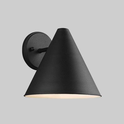 Contemporary Industrial Iron Geometric Cone 1-Light Outdoor Waterproof Wall Sconce Lamp For Outdoor Patio