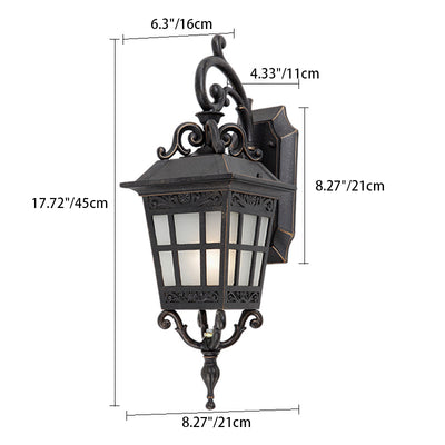 Contemporary Industrial Aluminum Frame Frosted Glass 1-Light Outdoor Waterproof Wall Sconce Lamp For Outdoor Patio