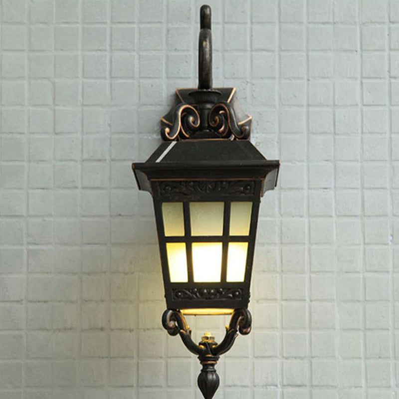 Contemporary Industrial Aluminum Frame Frosted Glass 1-Light Outdoor Waterproof Wall Sconce Lamp For Outdoor Patio