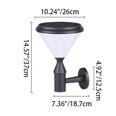 Modern Simplicity Conical Aluminum PC LED Solar Waterproof Wall Sconce Lamp For Outdoor Patio