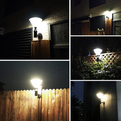 Modern Simplicity Conical Aluminum PC LED Solar Waterproof Wall Sconce Lamp For Outdoor Patio