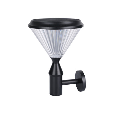 Modern Simplicity Conical Aluminum PC LED Solar Waterproof Wall Sconce Lamp For Outdoor Patio