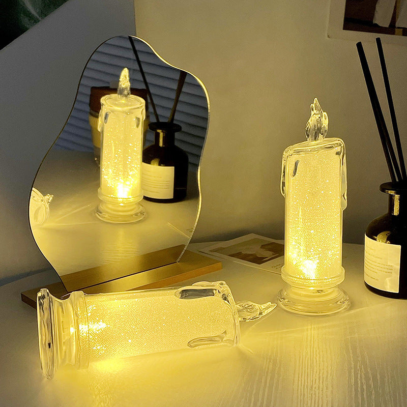 Contemporary Creative Plastic Simulation Candle LED Night Light Table Lamp For Bedroom