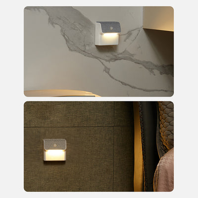 Modern Minimalist ABS Square Magnetic LED Human Sensor Night Light Wall Sconce Lamp For Bedroom