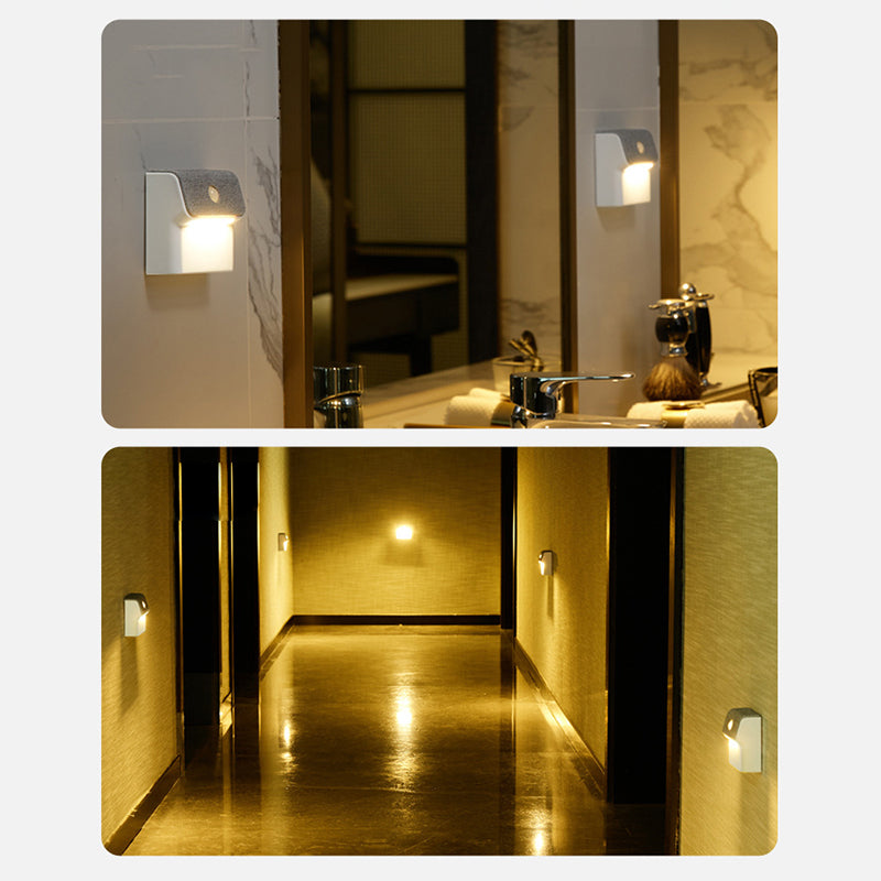 Modern Minimalist ABS Square Magnetic LED Human Sensor Night Light Wall Sconce Lamp For Bedroom