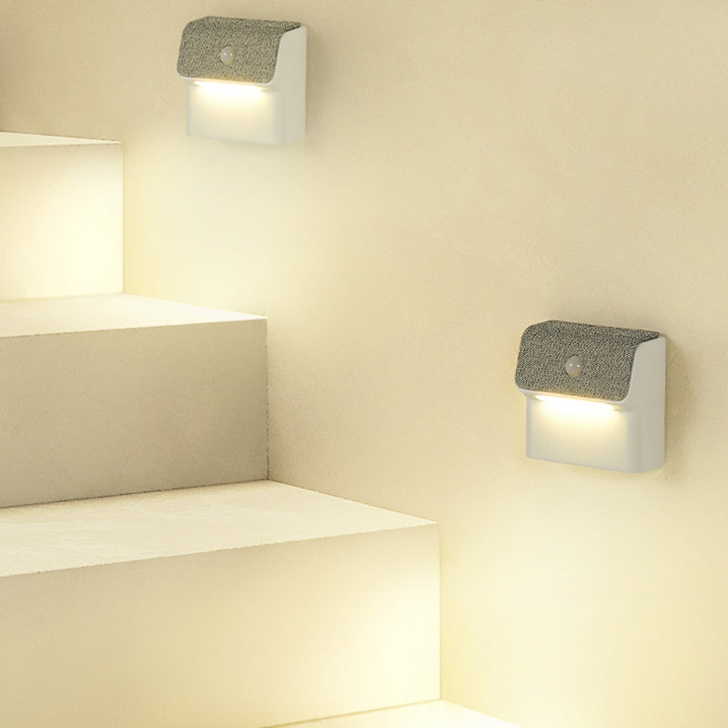 Modern Minimalist ABS Square Magnetic LED Human Sensor Night Light Wall Sconce Lamp For Bedroom