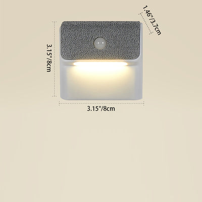 Modern Minimalist ABS Square Magnetic LED Human Sensor Night Light Wall Sconce Lamp For Bedroom