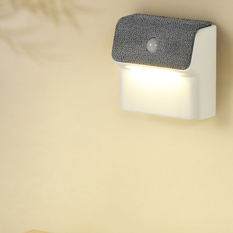 Modern Minimalist ABS Square Magnetic LED Human Sensor Night Light Wall Sconce Lamp For Bedroom