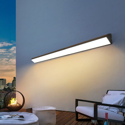 Modern Simplicity Long Strip Line Aluminum LED Waterproof Wall Sconce Lamp For Outdoor Patio