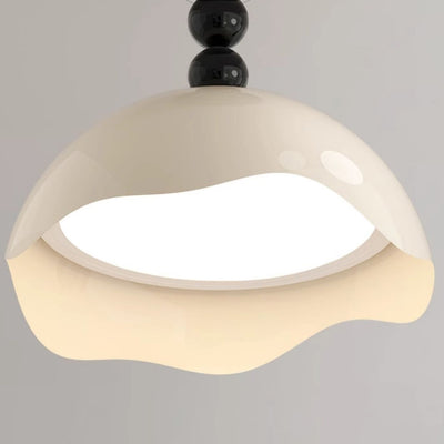 Contemporary Nordic Cream Eggshell Hardware Acrylic LED Semi-Flush Mount Ceiling Light For Living Room