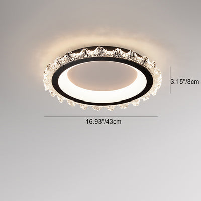 Contemporary Nordic Iceberg Hardware Acrylic Round LED Flush Mount Ceiling Light For Living Room