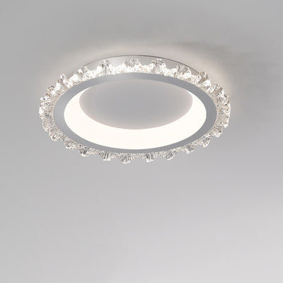 Contemporary Nordic Iceberg Hardware Acrylic Round LED Flush Mount Ceiling Light For Living Room