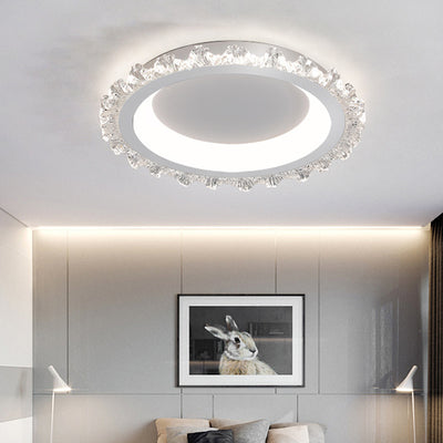 Contemporary Nordic Iceberg Hardware Acrylic Round LED Flush Mount Ceiling Light For Living Room