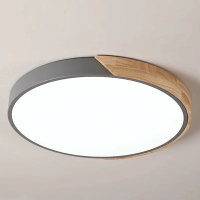 Contemporary Scandinavian Macaron Iron Acrylic Round LED Flush Mount Ceiling Light For Living Room