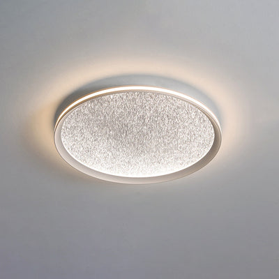 Contemporary Creative Starlight Cloud Rain Texture Iron Aluminum Round LED Flush Mount Ceiling Light For Living Room