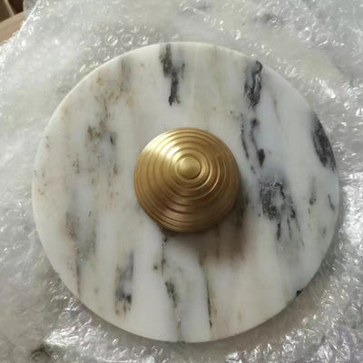 Contemporary Luxury Marble Geometric Circle LED Wall Sconce Lamp For Living Room