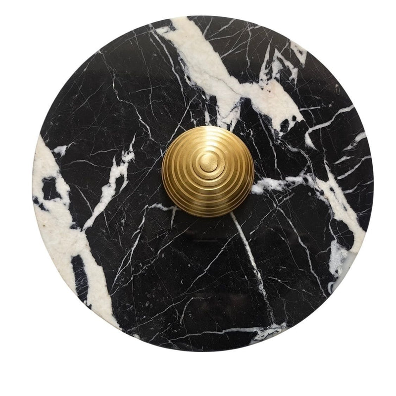 Contemporary Luxury Marble Geometric Circle LED Wall Sconce Lamp For Living Room