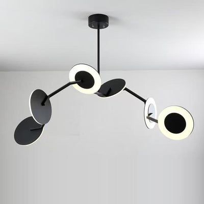 Contemporary Scandinavian Aluminum Acrylic Flying Saucer LED Chandelier For Bedroom