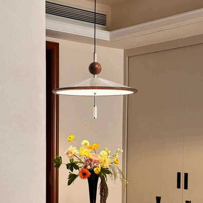 Contemporary Scandinavian Conical Aluminum Acrylic LED Pendant Light For Bedroom