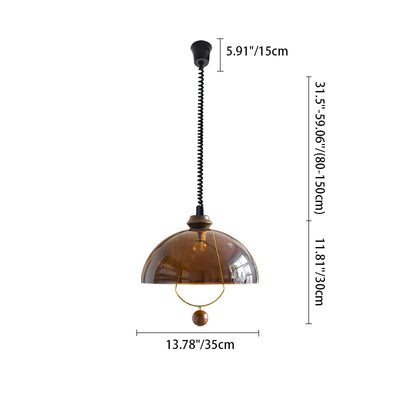 Contemporary Nordic Dome Acrylic Iron 1-Light Pendant Light For Living Room