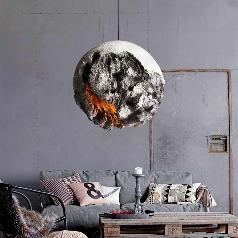 Contemporary Creative Irregular Planet Polystyrene 1-Light Pendant Light For Dining Room