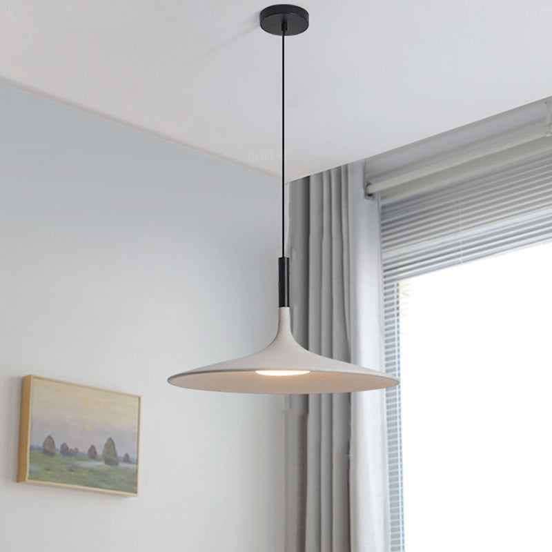 Contemporary Scandinavian Iron Cement Round LED Pendant Light For Dining Room