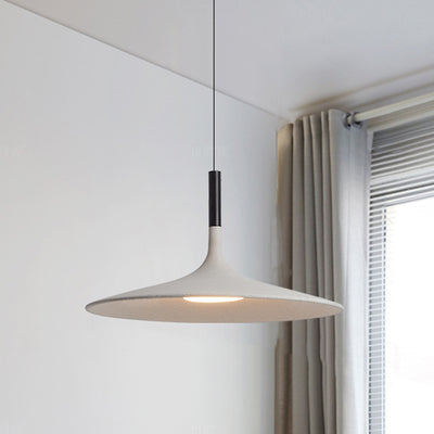 Contemporary Scandinavian Iron Cement Round LED Pendant Light For Dining Room