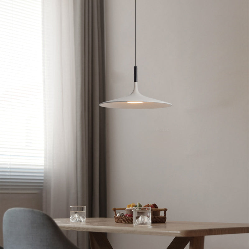 Contemporary Scandinavian Iron Cement Round LED Pendant Light For Dining Room