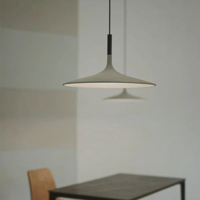 Contemporary Scandinavian Iron Cement Round LED Pendant Light For Dining Room