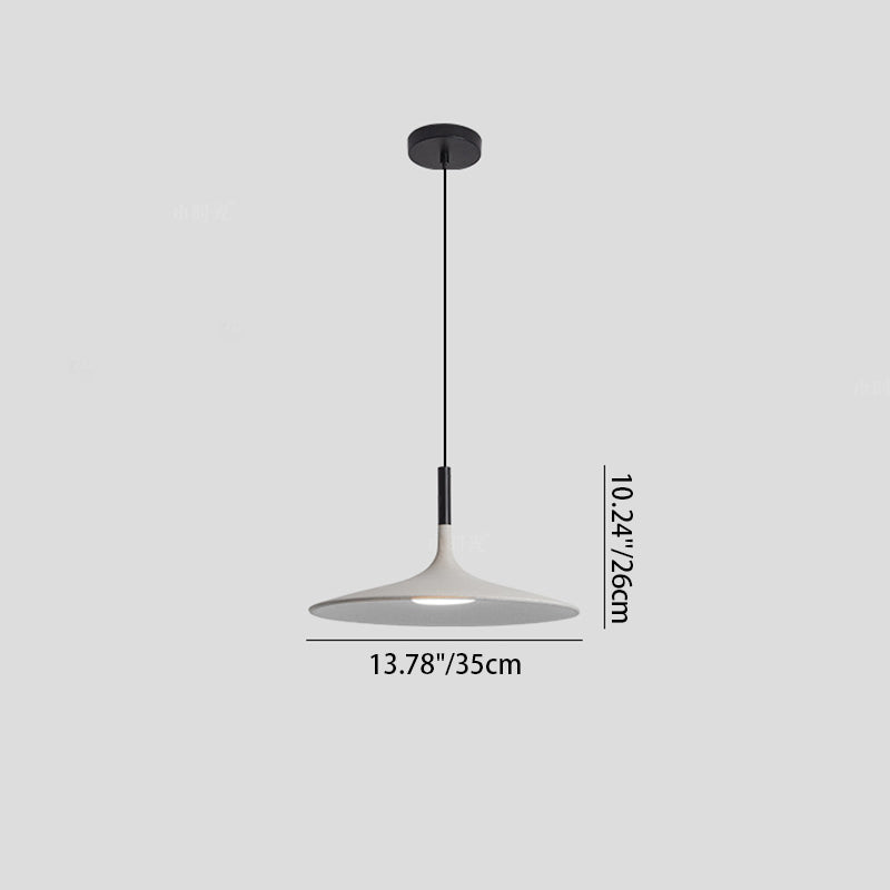 Contemporary Scandinavian Iron Cement Round LED Pendant Light For Dining Room